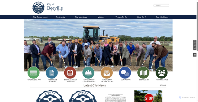 Security scan screenshot of https://www.beevilletx.gov/