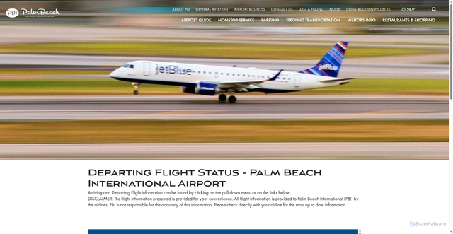 Security scan screenshot of https://www.pbia.org/new-nonstop/departures/