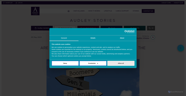 Security scan screenshot of https://www.audleyvillages.co.uk/audley-stories/story/understanding-the-generation-gap