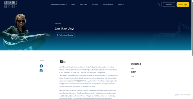 Security scan screenshot of https://www.songhall.org/profiles/jon-bon-jovi