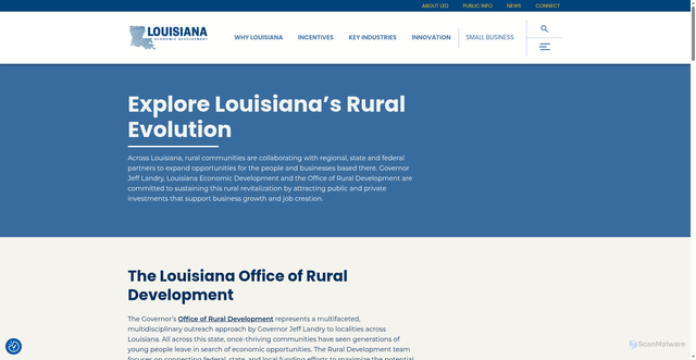 Security scan screenshot of https://www.opportunitylouisiana.gov/rural-development