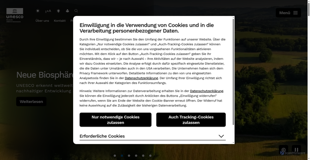 Security scan screenshot of https://www.unesco.de/
