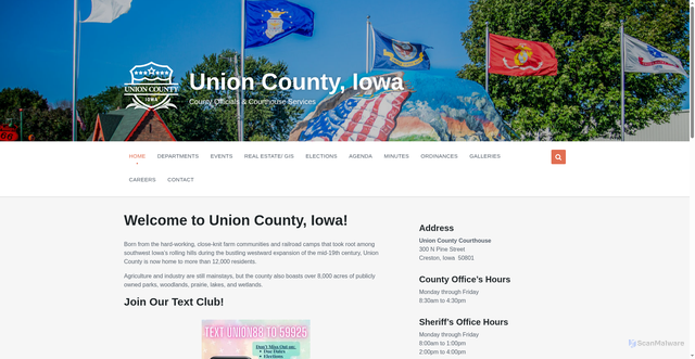 Security scan screenshot of https://unioncountyiowa.gov/
