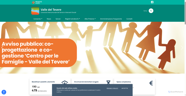 Security scan screenshot of https://www.consorziovalledeltevere.it/