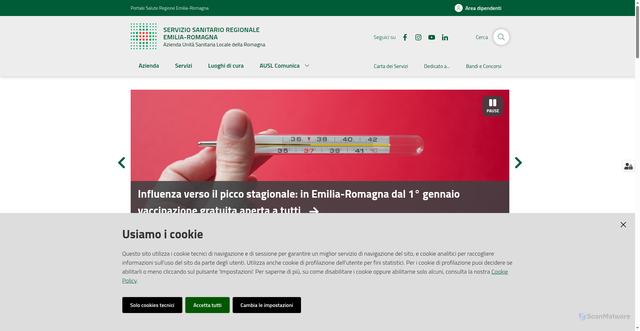 Security scan screenshot of https://www.auslromagna.it/