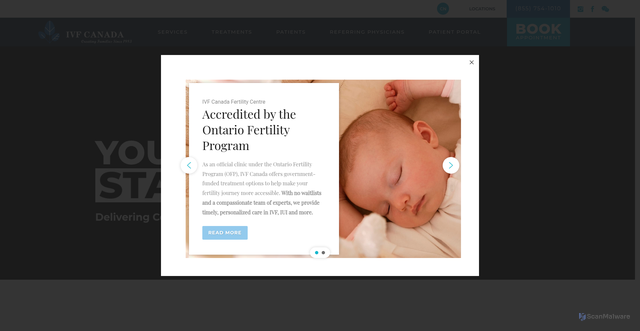 Security scan screenshot of https://ivfcanada.com/