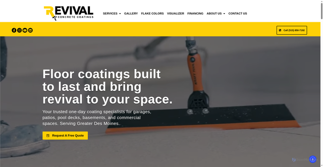 Security scan screenshot of https://revival-concrete-coatings.com/