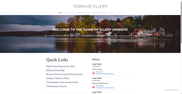 Security scan screenshot of https://elleryny.gov/