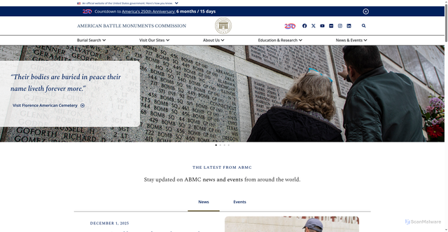 Security scan screenshot of https://www.abmc.gov/