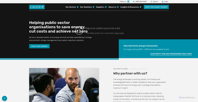 Security scan screenshot of https://www.laserenergy.org.uk/