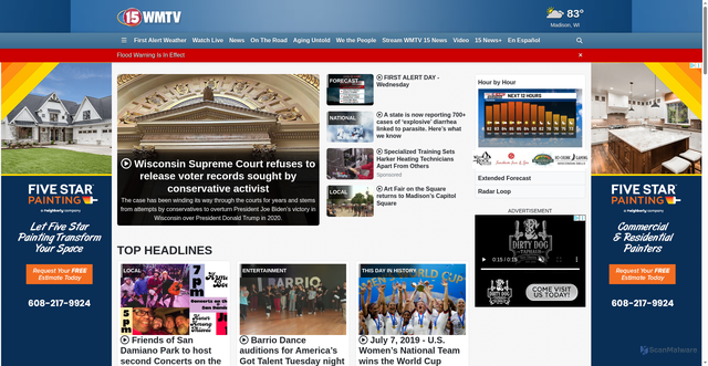 Security scan screenshot of https://wmtv15news.com