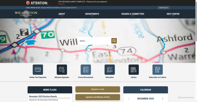Security scan screenshot of https://www.willingtonct.gov