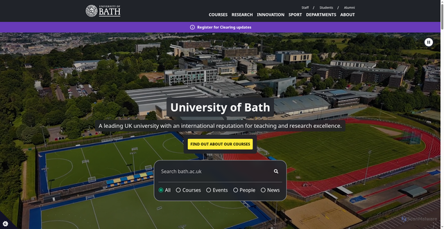 Security scan screenshot of http://www.bath.ac.uk