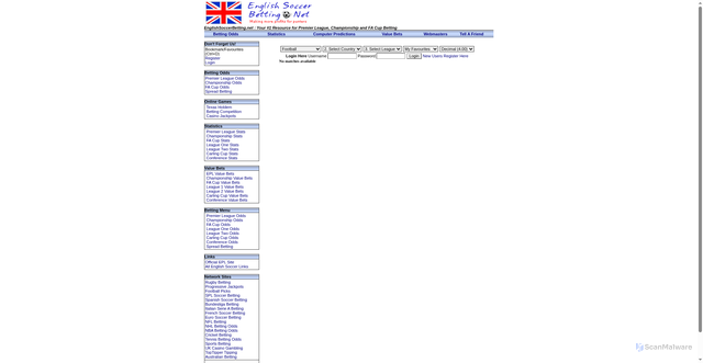 Security scan screenshot of http://englishsoccerbetting.net/odds_function=stats_competitionid=1/