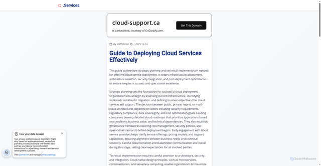 Security scan screenshot of https://cloud-support.ca