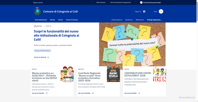 Security scan screenshot of https://www.comunecolognola.it