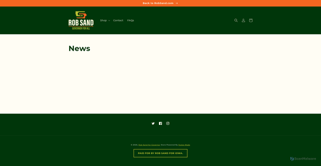 Security scan screenshot of https://store.robsand.com/blogs/news