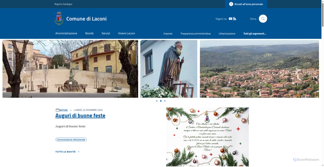 Security scan screenshot of https://www.comune.laconi.or.it/