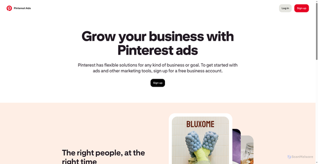 Security scan screenshot of https://ads.pinterest.com/