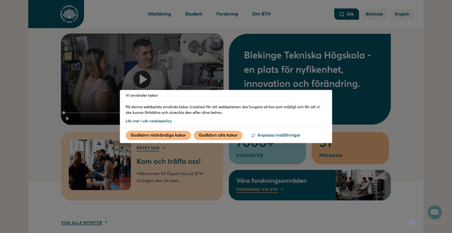 Security scan screenshot of https://www.bth.se