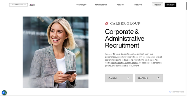 Security scan screenshot of https://www.careergroupcompanies.com/career-group