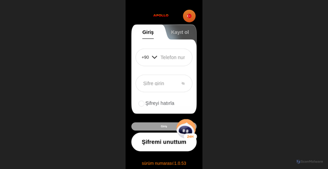 Security scan screenshot of http://apolloiz.top/