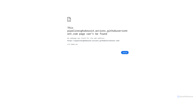Security scan screenshot of https://pipelinesghubeus14.actions.githubusercontent.com