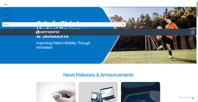 Security scan screenshot of https://orthofix.com