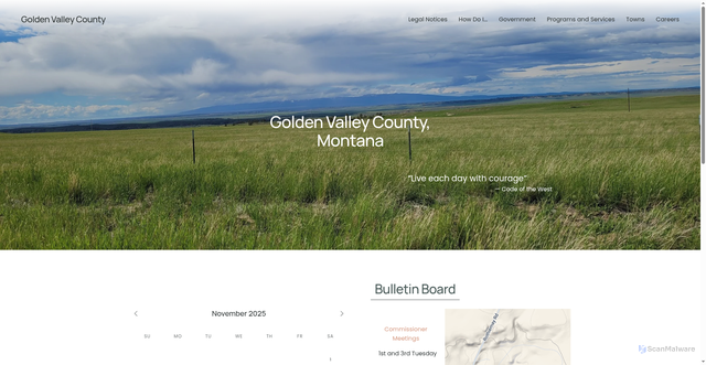 Security scan screenshot of https://www.goldenvalleycountymt.org/