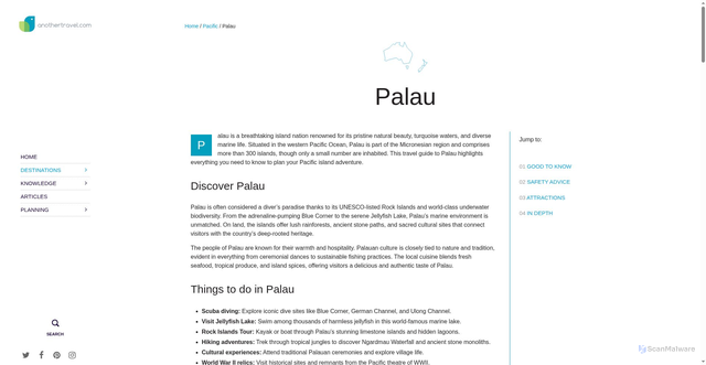 Security scan screenshot of https://www.anothertravel.com/pacific/palau/