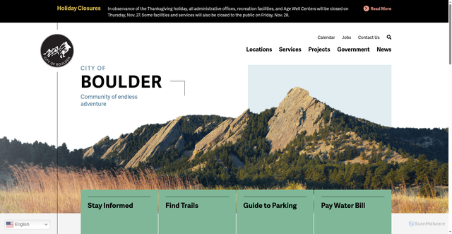 Security scan screenshot of https://bouldercolorado.gov/