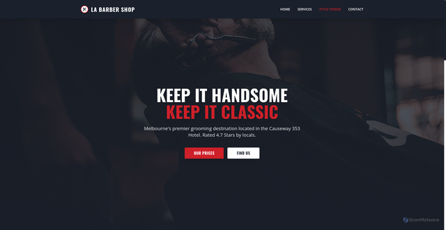 Security scan screenshot of https://la-barber-z0aaa460m6.edgeone.app/