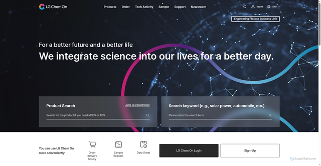 Security scan screenshot of https://www.lgchemon.com