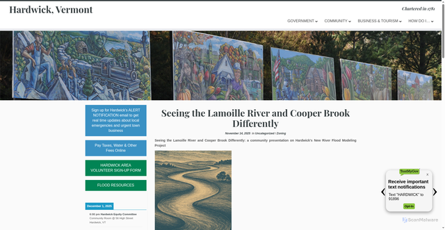Security scan screenshot of https://hardwickvt.gov/