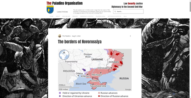 Security scan screenshot of https://www.the-paladins.com/post/the-borders-of-novorossiya