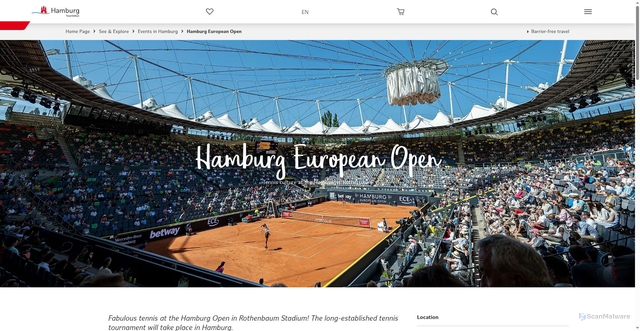 Security scan screenshot of https://www.hamburg-travel.com/see-explore/events/german-open/