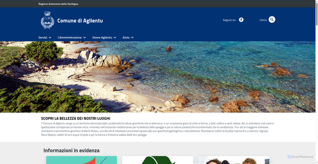 Security scan screenshot of https://www.comune.aglientu.ot.it