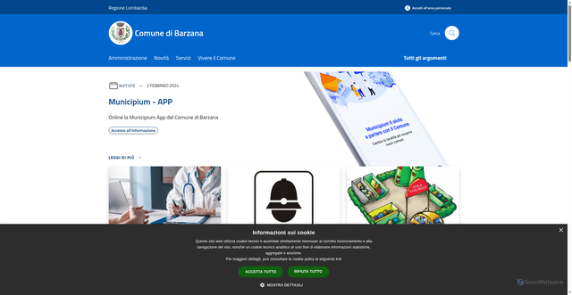 Security scan screenshot of https://www.comune.barzana.bg.it/it