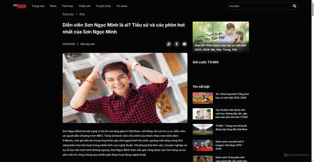 Security scan screenshot of https://tintuc.tv360.vn/blog/son-ngoc-minh/