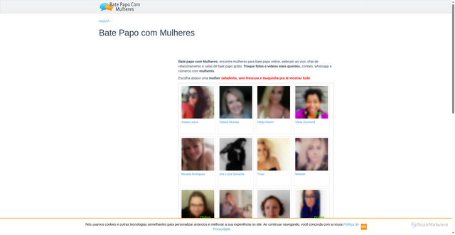 Security scan screenshot of batepapocommulheres.com