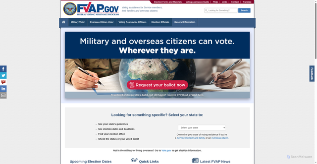 Security scan screenshot of https://fvap.gov