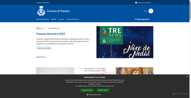 Security scan screenshot of https://www.comune.treviolo.bg.it/it