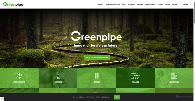 Security scan screenshot of https://greenpipe.se