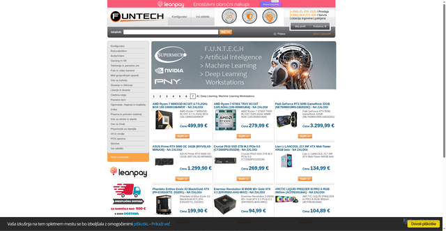 Security scan screenshot of https://www.funtech.si/si/