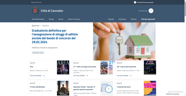 Security scan screenshot of https://comune.cannobio.vb.it/