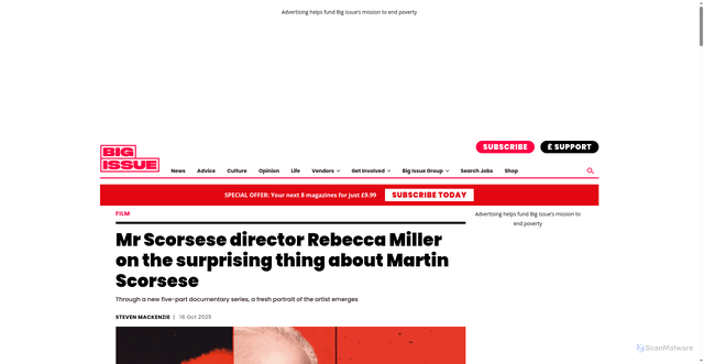 Security scan screenshot of https://www.bigissue.com/culture/film/martin-scorsese-documentary-rebecca-miller/