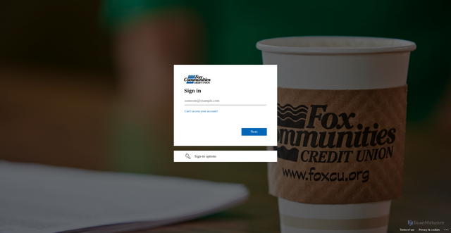 Security scan screenshot of https://foxcu.sharepoint.com