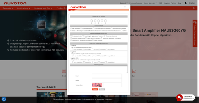 Security scan screenshot of https://nuvoton.com
