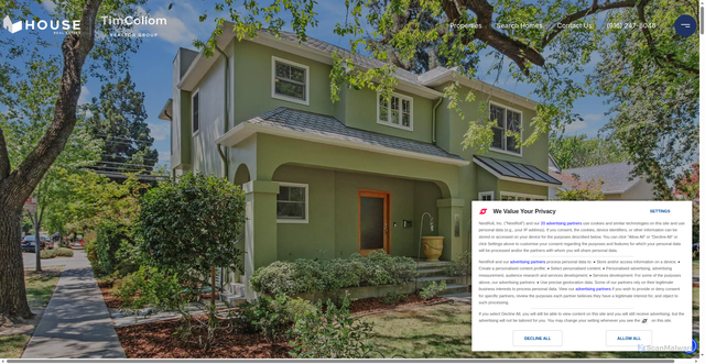 Security scan screenshot of https://houserealestate.com/properties