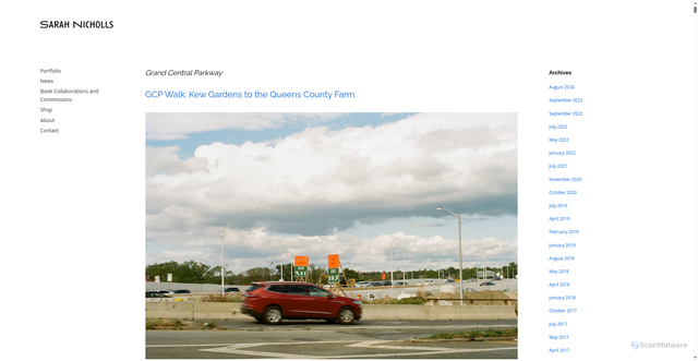 Security scan screenshot of https://www.sarahnicholls.com/category/grand-central-parkway/